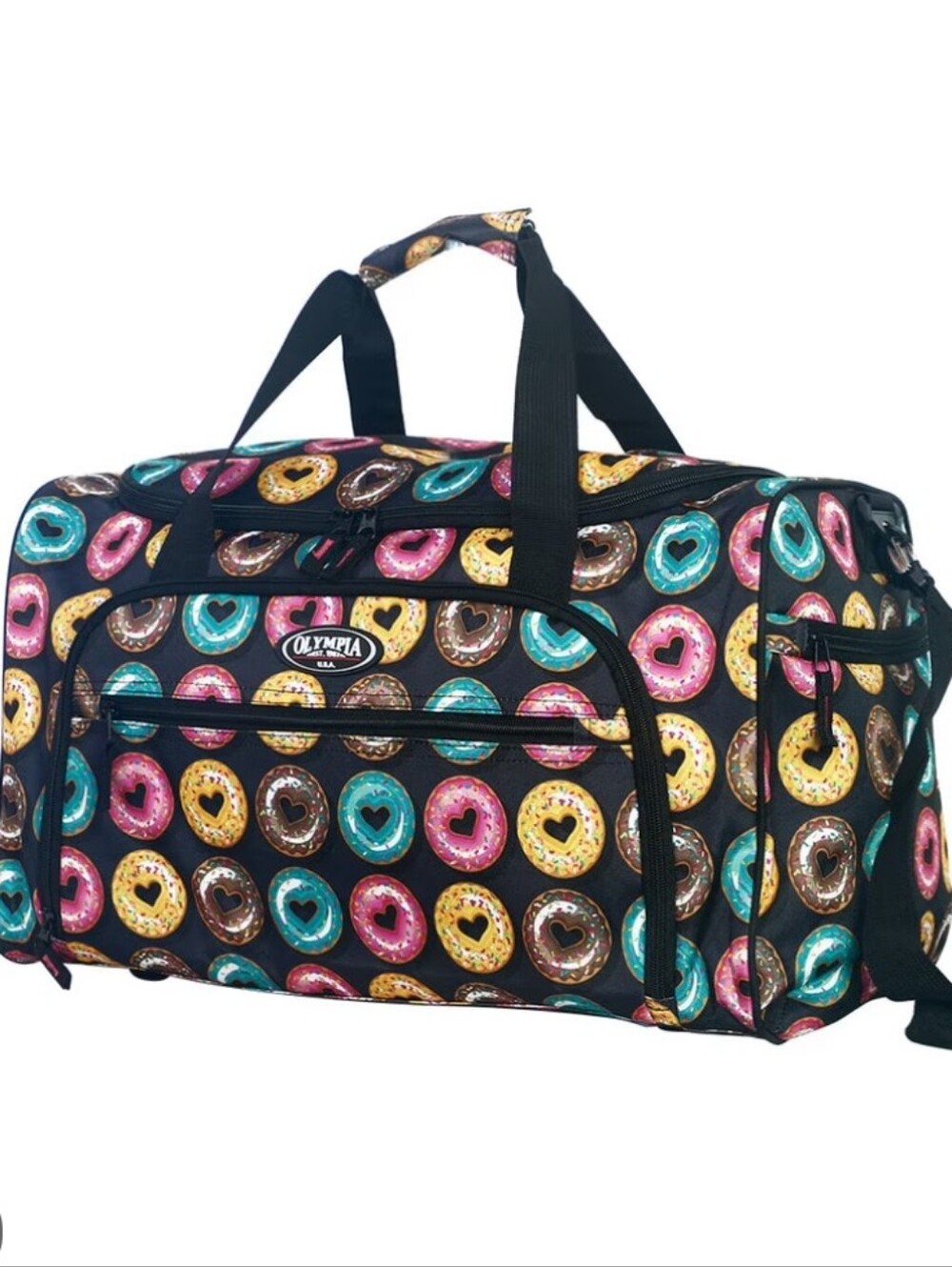 OLYMPIA USA Duffel Bag Harmony Donut Love New NWT Canvas Travel 20" Carry On